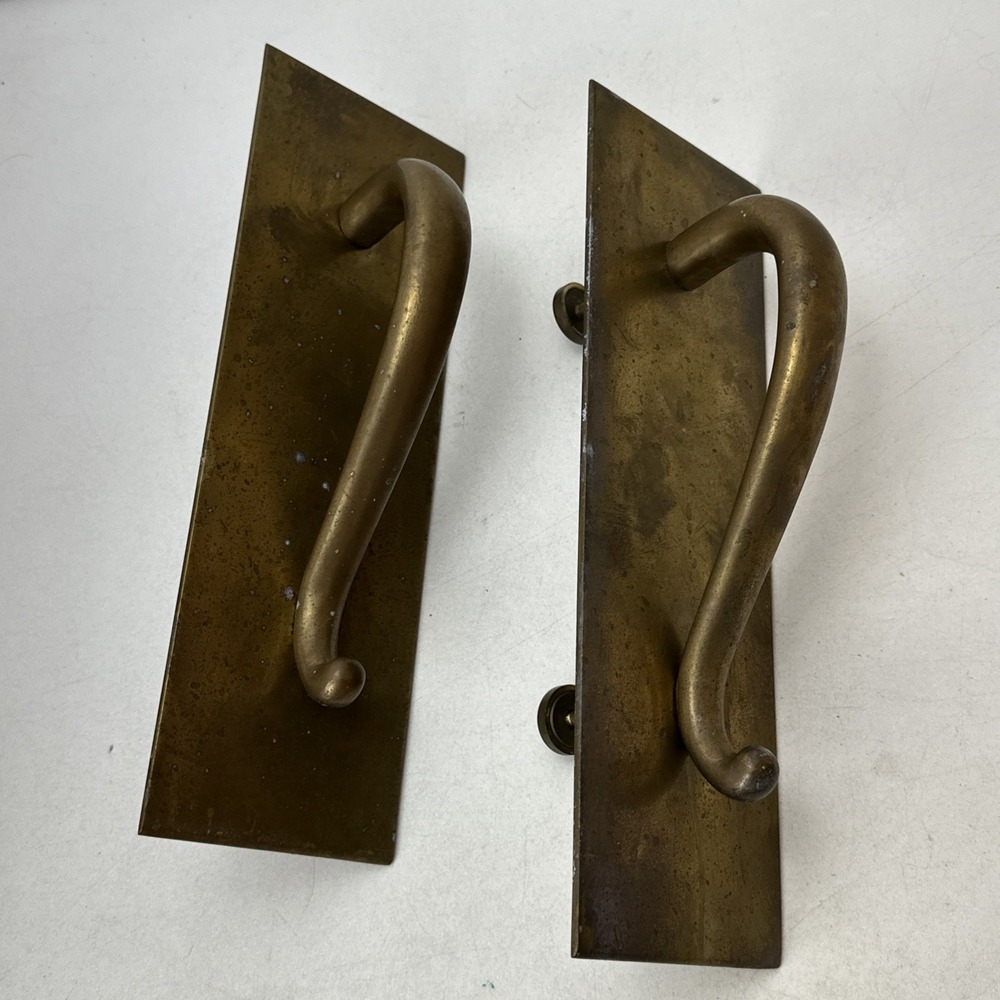 Lot of 2 Brass Front Door Pull Handle Antique Style Solid Vintage 12" by 4"